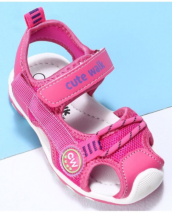 Cute Walk by Babyhug Velcro Closure Sandals- Fuchsia