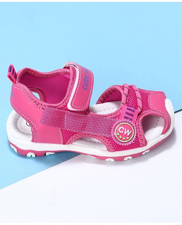 Cute Walk by Babyhug Velcro Closure Sandals- Fuchsia