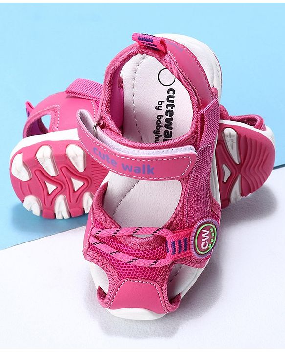 Cute Walk by Babyhug Velcro Closure Sandals- Fuchsia
