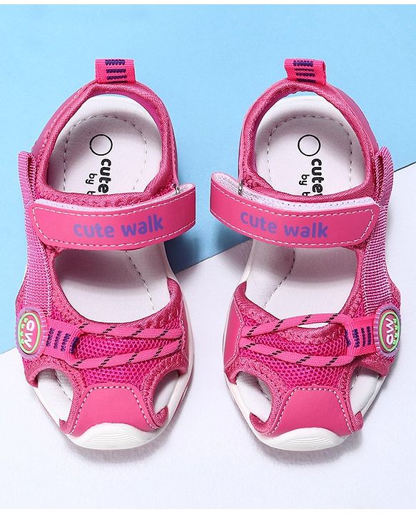 Cute Walk by Babyhug Velcro Closure Sandals- Fuchsia