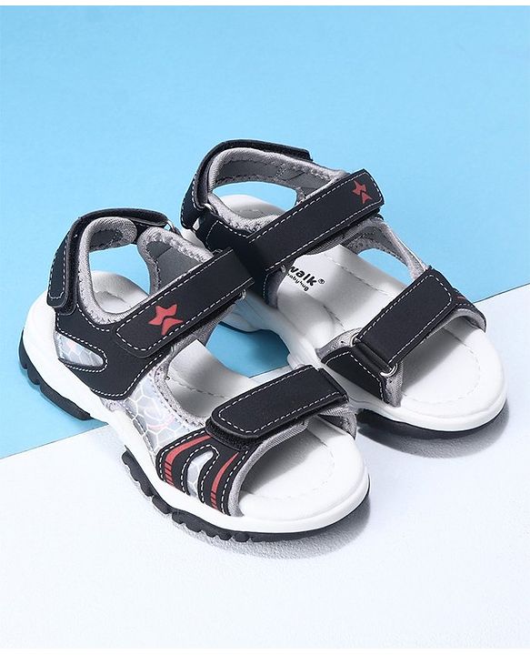 Cute Walk by Babyhug Velcro Closure Sandals- Black