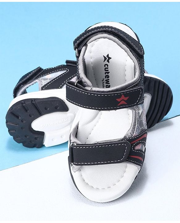 Cute Walk by Babyhug Velcro Closure Sandals- Black