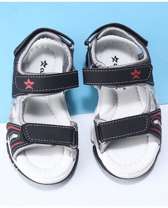 Cute Walk by Babyhug Velcro Closure Sandals- Black