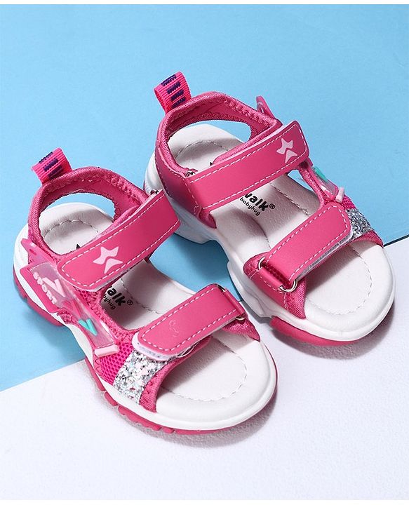 Cute Walk by Babyhug Velcro Closure Sandals- Fuchsia