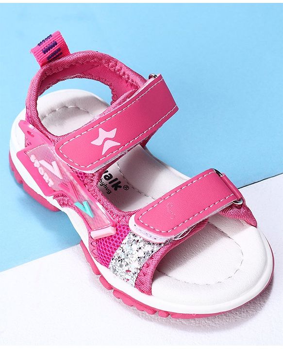 Cute Walk by Babyhug Velcro Closure Sandals- Fuchsia