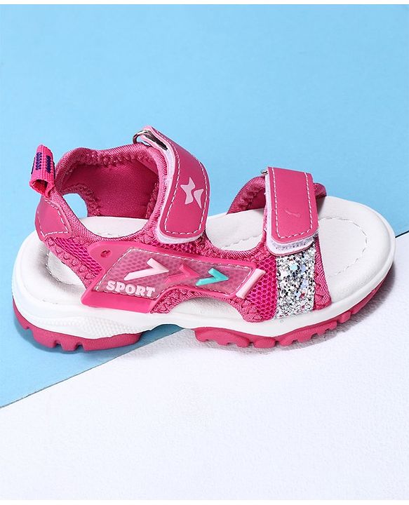 Cute Walk by Babyhug Velcro Closure Sandals- Fuchsia