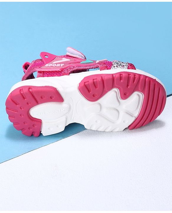 Cute Walk by Babyhug Velcro Closure Sandals- Fuchsia
