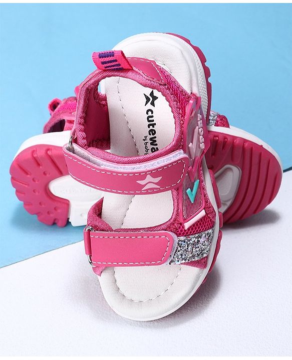 Cute Walk by Babyhug Velcro Closure Sandals- Fuchsia