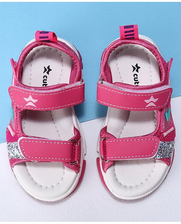 Cute Walk by Babyhug Velcro Closure Sandals- Fuchsia