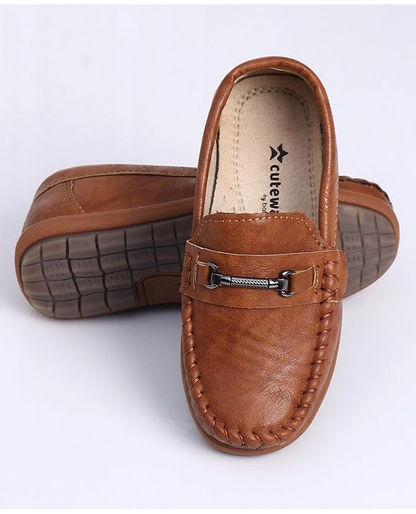 Cute Walk by Babyhug Slip On Formal Shoes - Brown