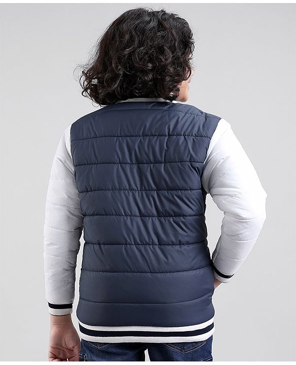 Pine Kids Full Sleeves Moderate Winter Versity Bomber Jacket - Multicolor