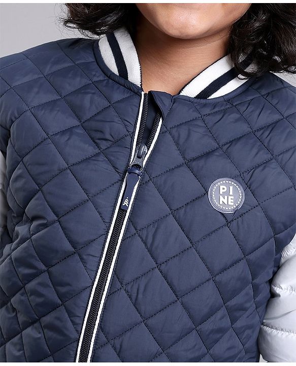 Pine Kids Full Sleeves Moderate Winter Versity Bomber Jacket - Multicolor