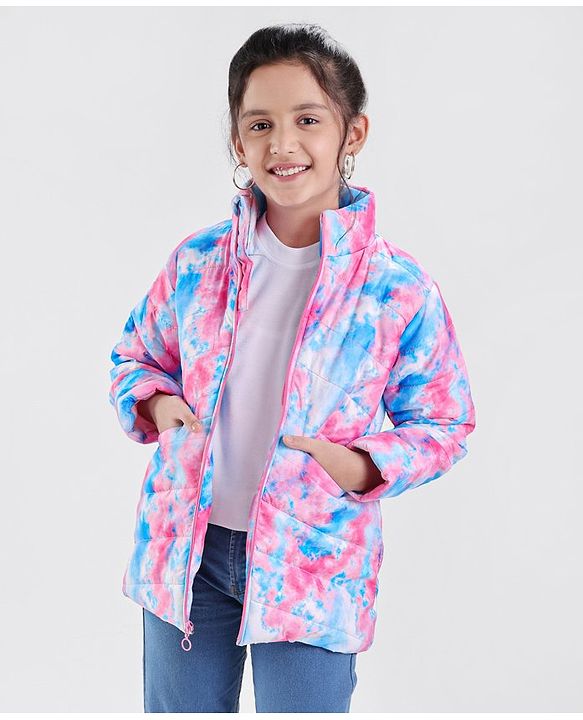 Pine Kids Full Sleeves Quilted Puffer Jacket Printed- Multicolor