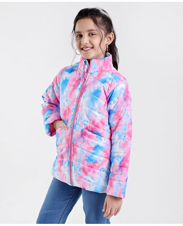 Pine Kids Full Sleeves Quilted Puffer Jacket Printed- Multicolor