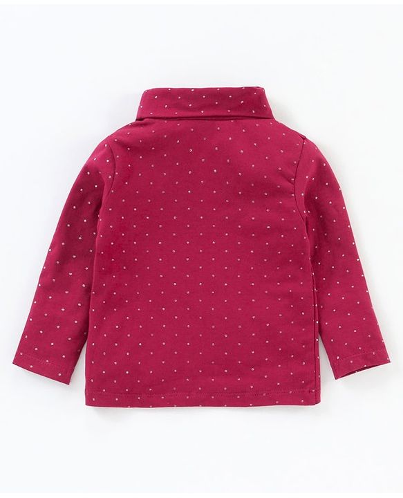 Babyhug Full Sleeves Cotton Lycra Skivi Top Foil Print- Purple