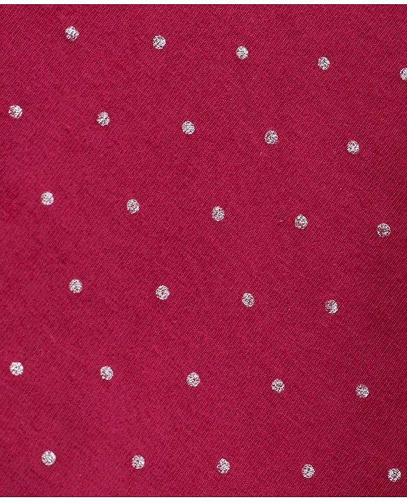 Babyhug Full Sleeves Cotton Lycra Skivi Top Foil Print- Purple