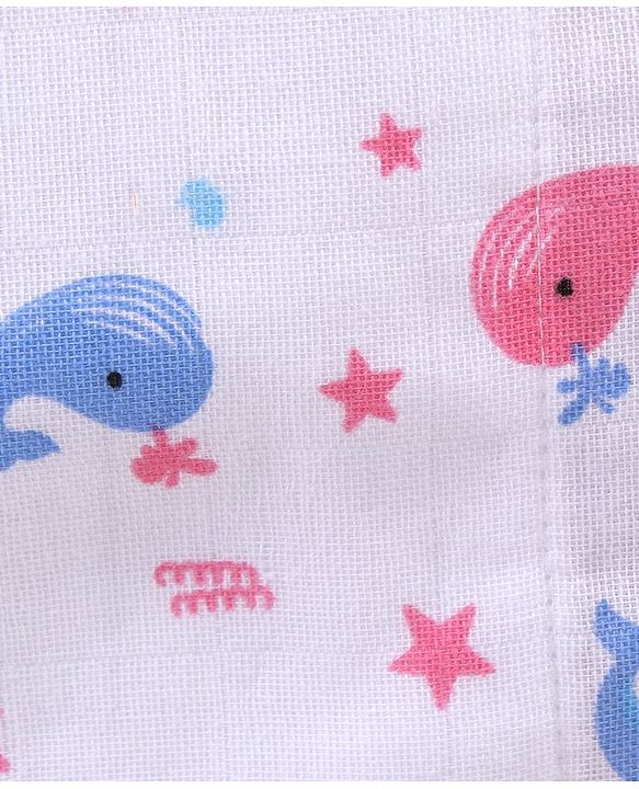 Babyhug Muslin Cotton Reusable Velcro Printed Cloth Nappies Small Set of 5 - Multicolor