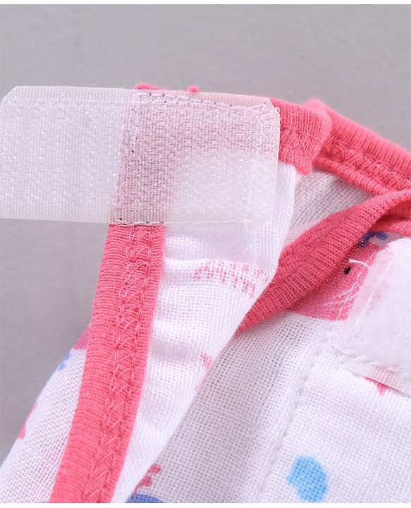 Babyhug Muslin Cotton Reusable Velcro Printed Cloth Nappies Small Set of 5 - Multicolor