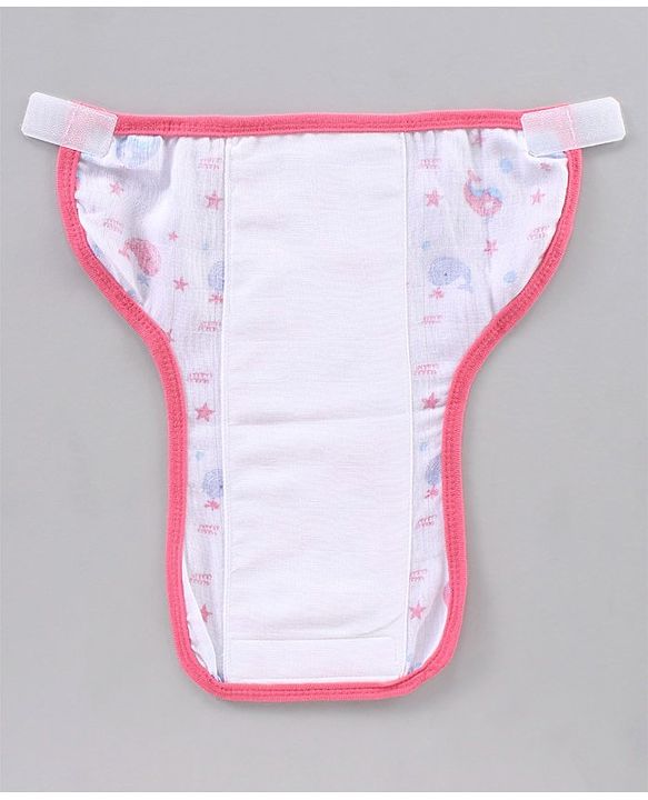 Babyhug Muslin Cotton Reusable Velcro Printed Cloth Nappies Small Set of 12 - Multicolor