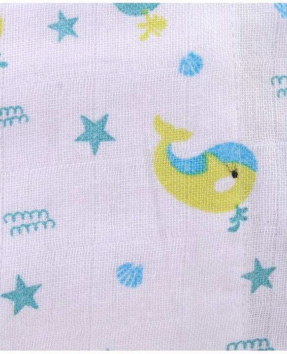 Babyhug Muslin Cotton Reusable Velcro Printed Cloth Nappies Small Set of 12 - Multicolor