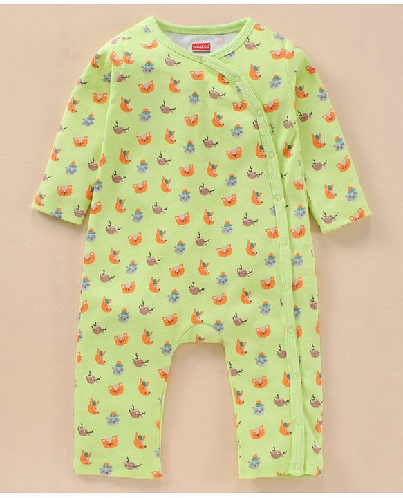 Babyhug Full Sleeves Romper Animal Print Pack Of 2 - Multicolor
