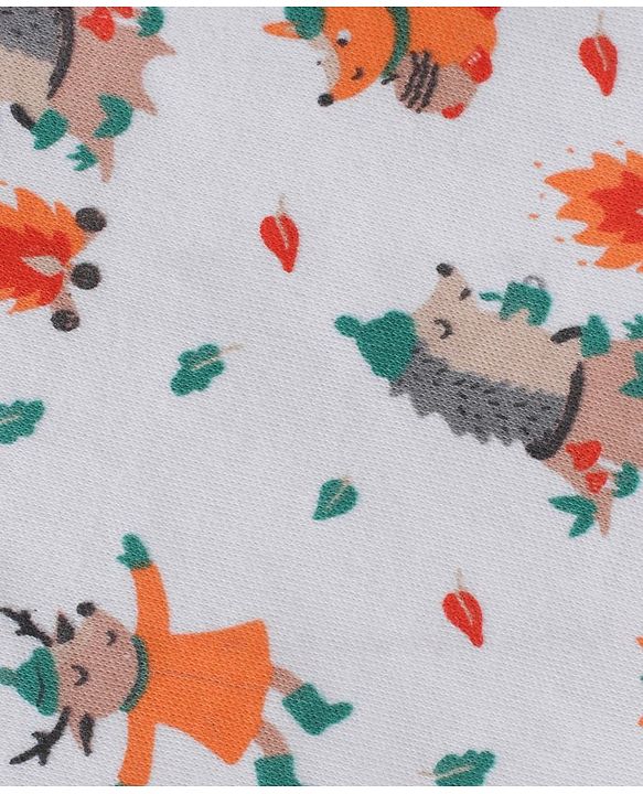 Babyhug 100% Cotton Half Sleeves Onesies Striped And Squirrel Print Pack of 3 - Multicolour