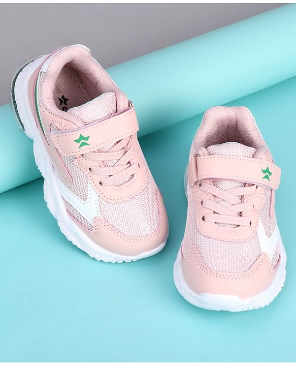 Cute Walk by Babyhug Sports Shoes With Velcro Closure Solid - Pink Green