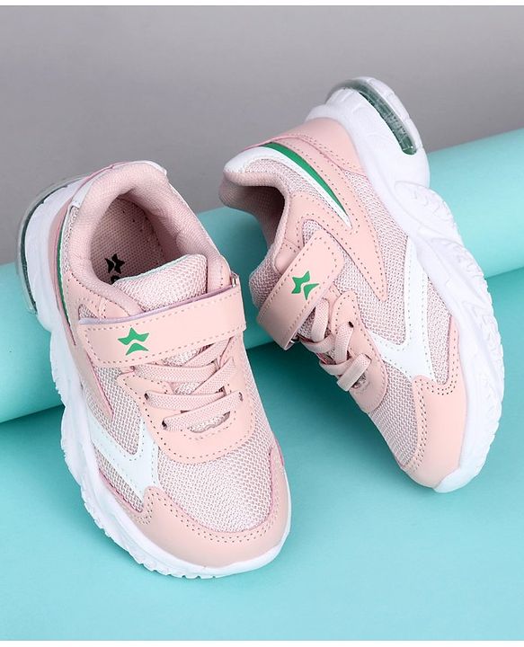 Cute Walk by Babyhug Sports Shoes With Velcro Closure Solid - Pink Green