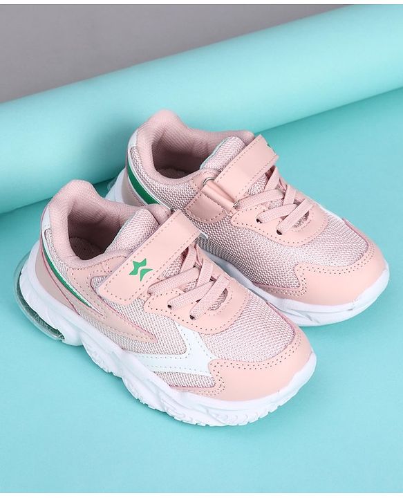 Cute Walk by Babyhug Sports Shoes With Velcro Closure Solid - Pink Green