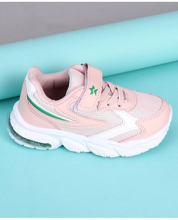 Cute Walk by Babyhug Sports Shoes With Velcro Closure Solid - Pink Green