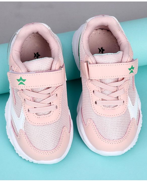 Cute Walk by Babyhug Sports Shoes With Velcro Closure Solid - Pink Green