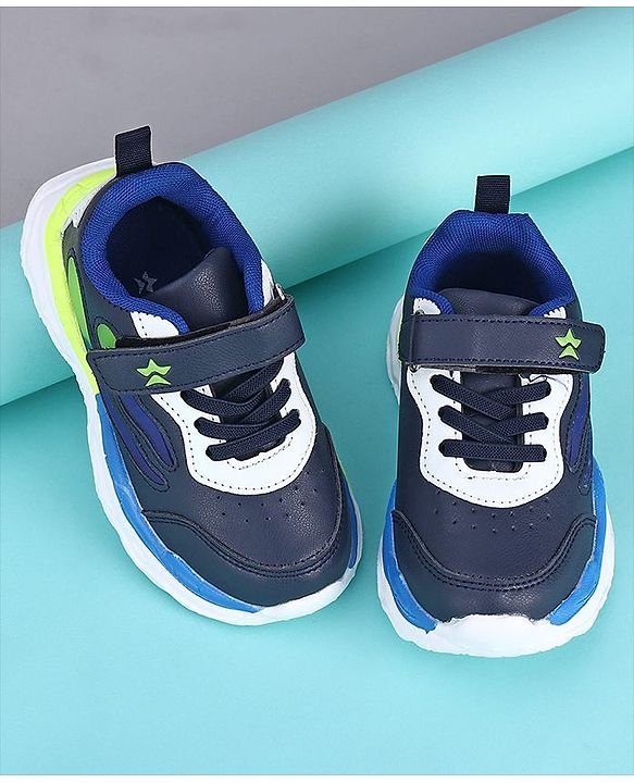 Cute Walk by Babyhug Sneakers With Velcro Closure Solid - Navy Blue