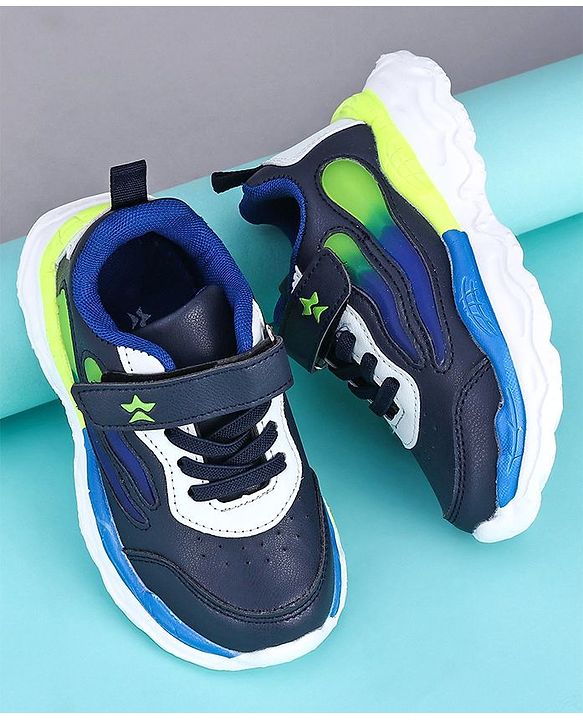 Cute Walk by Babyhug Sneakers With Velcro Closure Solid - Navy Blue