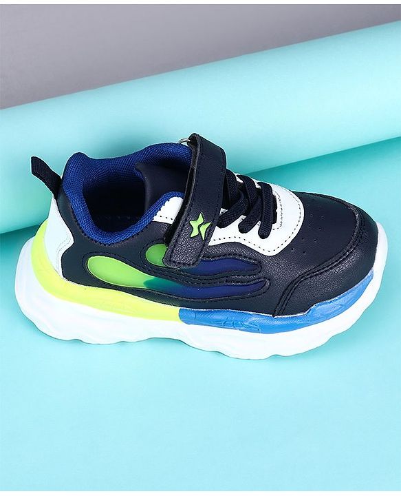 Cute Walk by Babyhug Sneakers With Velcro Closure Solid - Navy Blue