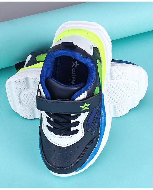 Cute Walk by Babyhug Sneakers With Velcro Closure Solid - Navy Blue