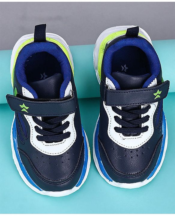 Cute Walk by Babyhug Sneakers With Velcro Closure Solid - Navy Blue