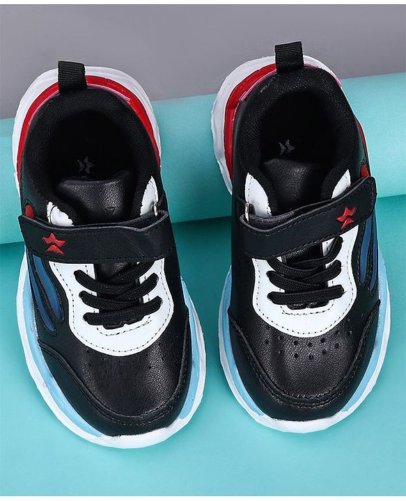 Cute Walk by Babyhug Sneakers With Velcro Closure Solid - Black Blue