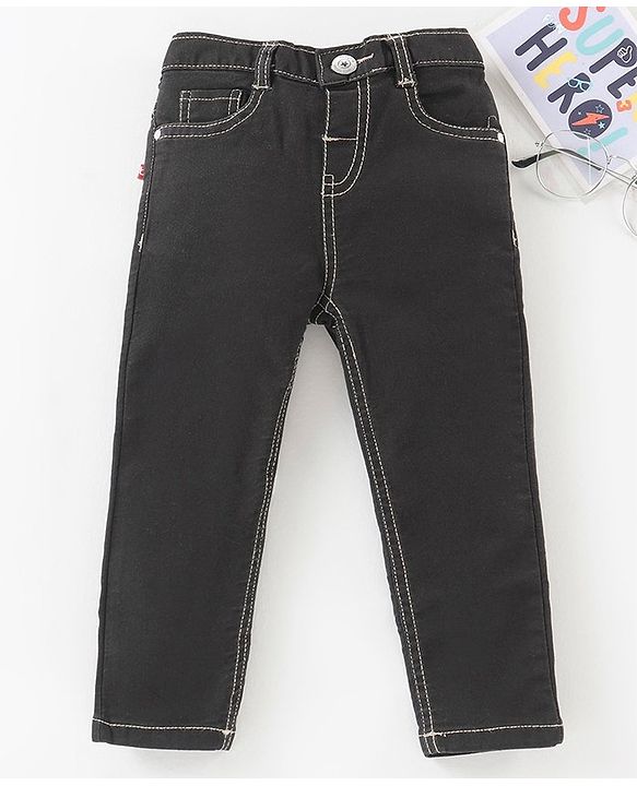 Babyhug Full Length Washed Denim Jeans - Light Blue