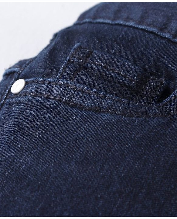 Babyhug Full Length Washed Denim Jeans - Dark Blue