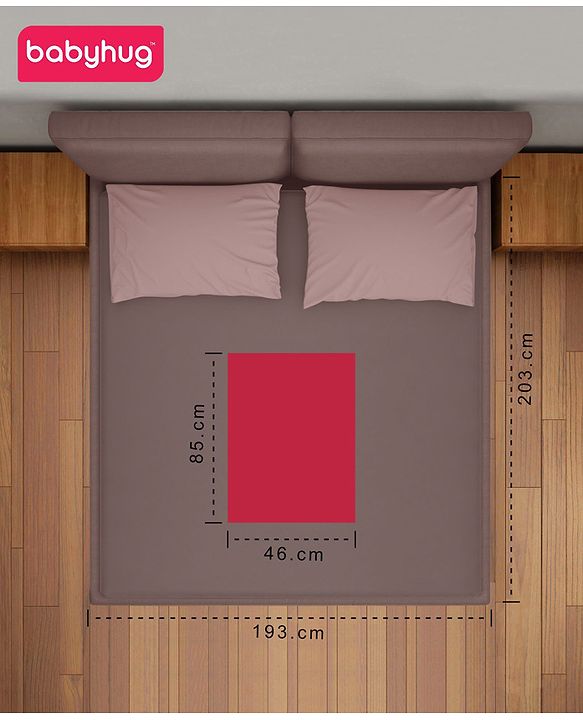 Babyhug Waterproof Mattress Protector Covers - Maroon