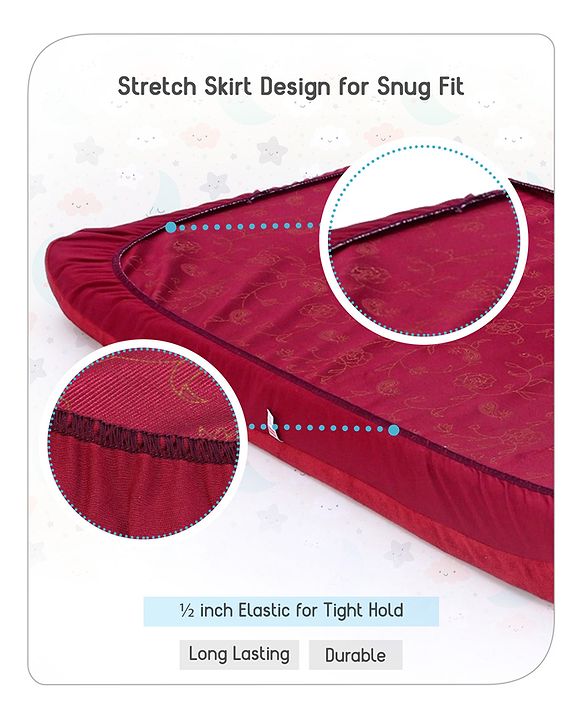 Babyhug Waterproof Mattress Protector Covers - Maroon