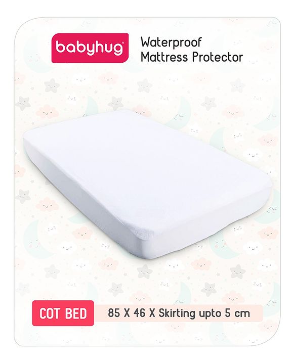 Babyhug Waterproof Mattress Protector Covers - White