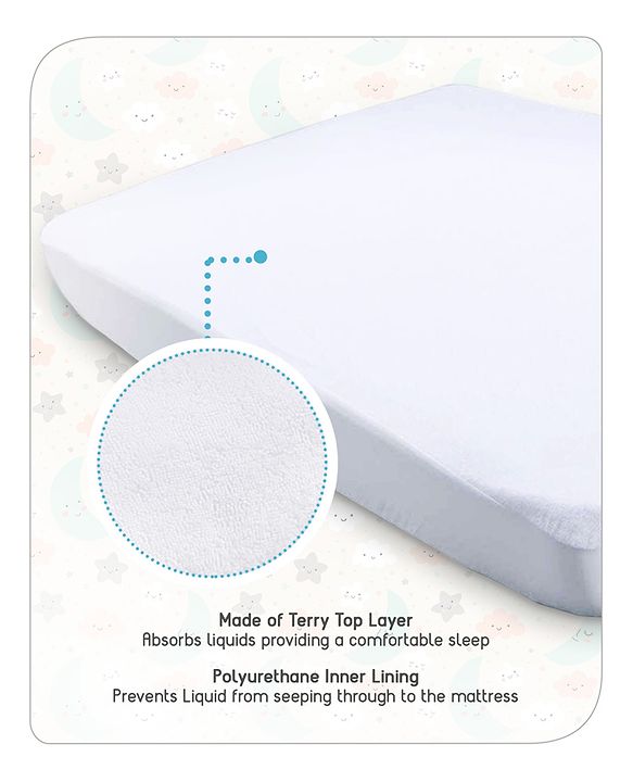 Babyhug Waterproof Mattress Protector Covers - White