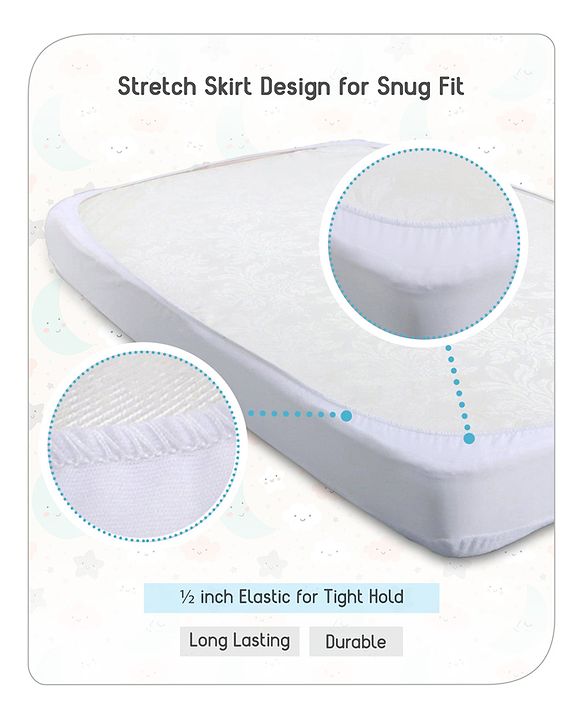 Babyhug Waterproof Mattress Protector Covers - White