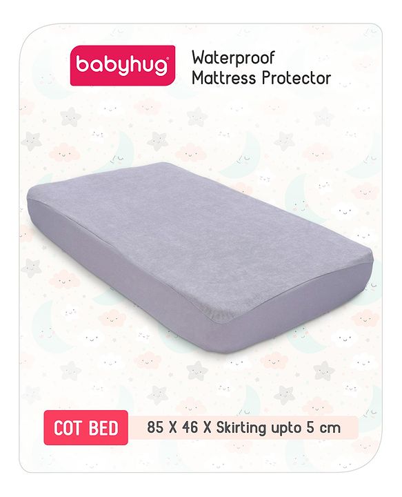 Babyhug Waterproof Mattress Protector Covers -  Grey