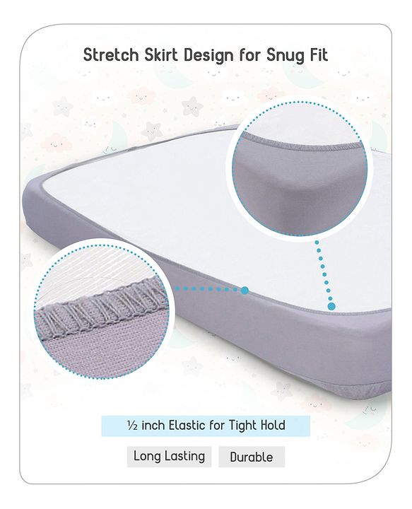 Babyhug Waterproof Mattress Protector Covers -  Grey