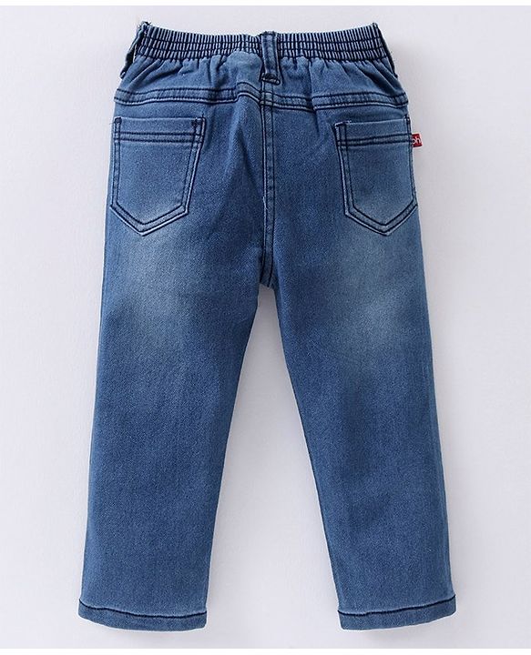 Babyhug Full Length Washed Denim Jeans - Blue