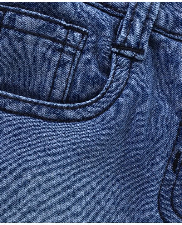 Babybug Cotton Lyrca Mid Thigh Denim Skirts - Medium Blue