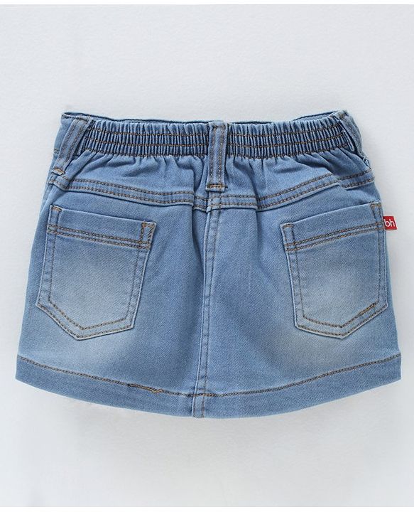 Babybug Cotton Lyrca Mid Thigh Denim Skirts - Light Blue