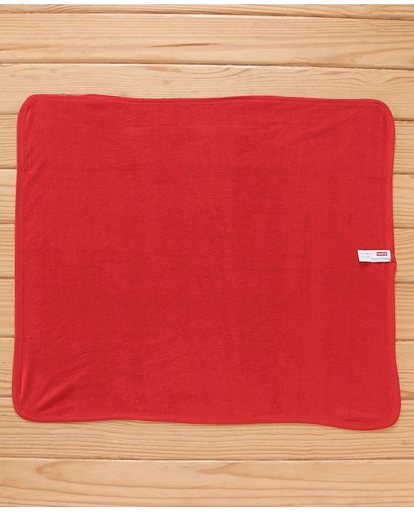 Babyhug Knit Terry Towels And Cartoon Print Pack Of 2 - Red